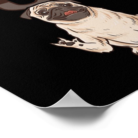 ILY Mops ASL Hand Gesture Deaf Hörverlust Awarene Poster (Ecke)