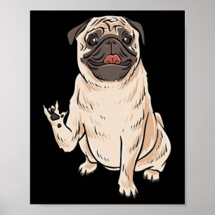 ILY MOPS DOG ASL HandGESGESE Deaf Hörverlust Awa Poster