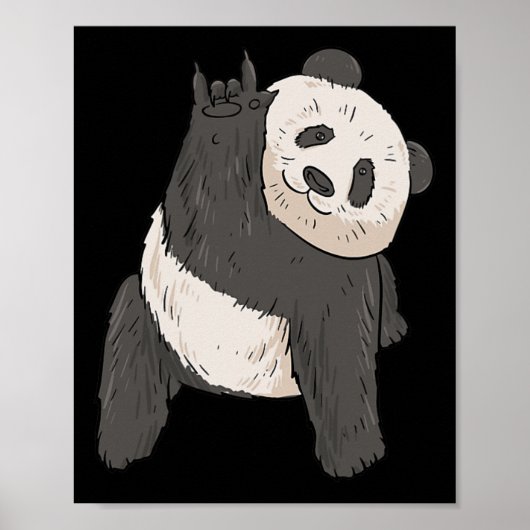 Ily Panda Asl Hand Gesture Deaf Hearing Loss Aware Poster (Vorne)