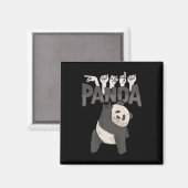 ILY Panda ASL Handgesture Deaf Hörschreckenwarenwa Magnet (Vorderseite/Rückseite)