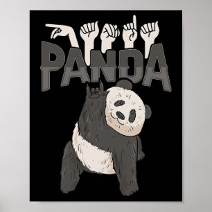 ILY Panda ASL Handgesture Deaf Hörschreckenwarenwa Poster