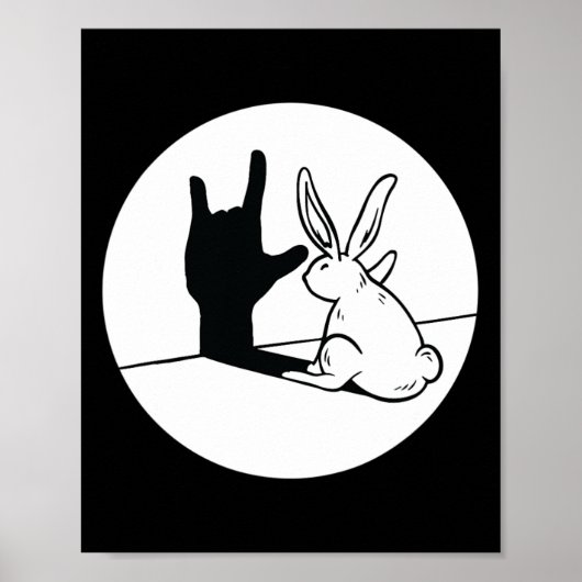 ILY Rabbit ASL Handgesture Deaf Hörverlust im Krie Poster (Vorne)
