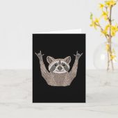 ILY Raccoon ASL Hand Gesture Deaf Hörverlust Awa Karte (Gelbe Blume)