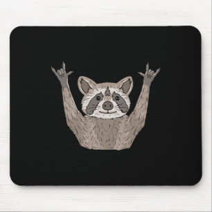 ILY Raccoon ASL Hand Gesture Deaf Hörverlust Awa Mousepad