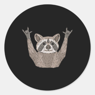 ILY Raccoon ASL Hand Gesture Deaf Hörverlust Awa Runder Aufkleber