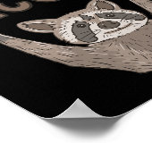 Ily Racoon Asl Hand Gesture Deaf Hearing Loss Awar Poster (Ecke)