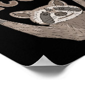 Ily Racoon Asl Hand Gesture Deaf Hearing Loss Awar Poster (Ecke)