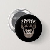 ILY Racoon ASL Hand Gesture Deaf Hörverlust Krieg Button (Vorne & Hinten)