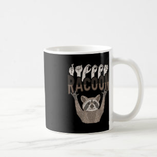 ILY Racoon ASL Hand Gesture Deaf Hörverlust Krieg Kaffeetasse