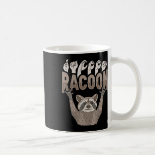 ILY Racoon ASL Hand Gesture Deaf Hörverlust Krieg Kaffeetasse
