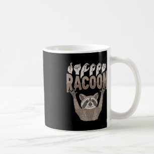 ILY Racoon ASL Hand Gesture Deaf Hörverlust Krieg Kaffeetasse