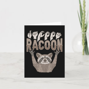 ILY Racoon ASL Hand Gesture Deaf Hörverlust Krieg Karte