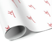 ILY Red Hand Sketch Geschenkpapier (Rolleneckpunkt)