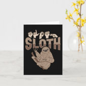 ILY Sloth ASL Handgesture Deaf Gehörlose Aware Karte (Gelbe Blume)