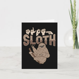 ILY Sloth ASL Handgesture Deaf Gehörlose Aware Karte