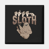 ILY Sloth ASL Handgesture Deaf Gehörlose Aware Magnet (Vorne)