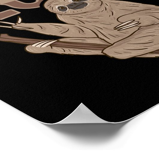 ILY Sloth ASL Handgesture Deaf Gehörlose Aware Poster (Ecke)