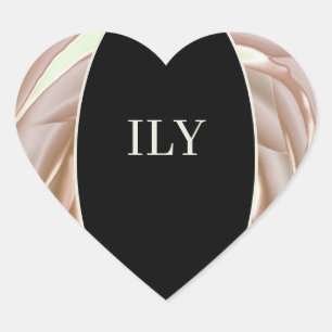 ILY Sticker Creme und Schwarz