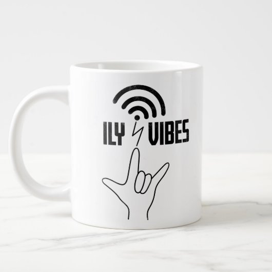 ILY Vibes - ASL Design  Jumbo-Tasse (Links)