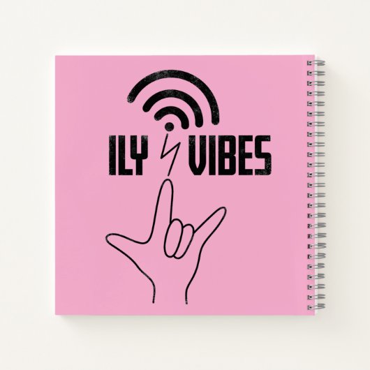 ILY Vibes - ASL Design  Notizblock (Rückseite)