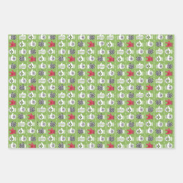 ILY Winter Gloves Rot und Grün Geschenkpapier Set