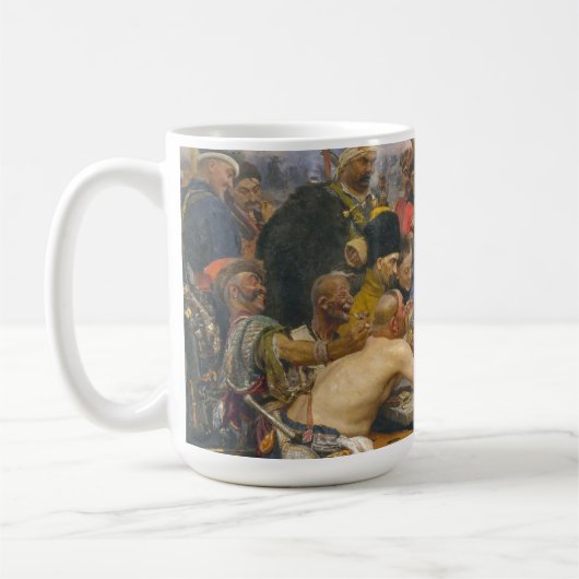 Ilya Repin Antwort auf die zaporozhianischen Kosak Kaffeetasse (Links)