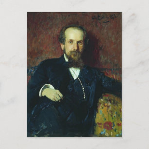 Ilya Repin - Portrait des Erzählers Postkarte