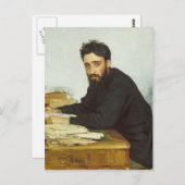 Ilya Repin - Portrait des Schriftstellers Vsevolod Postkarte (Vorne/Hinten)