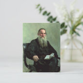 Ilya Repin - Portrait von Leo Tolstoi Postkarte (Stehend Vorderseite)