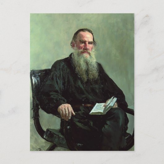 Ilya Repin - Portrait von Leo Tolstoi Postkarte (Vorderseite)