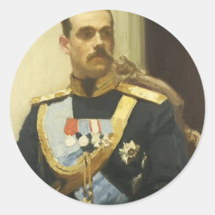Ilya Repin-Portrait von Mitglied des Staat Council Runder Aufkleber