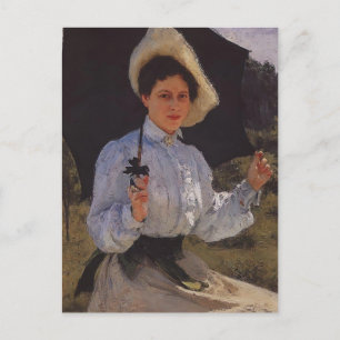 Ilya Repin - Portrait von Nadezhda Repina Postkarte