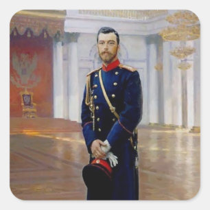 Ilya Repin - Portrait von Nicholas II Quadratischer Aufkleber