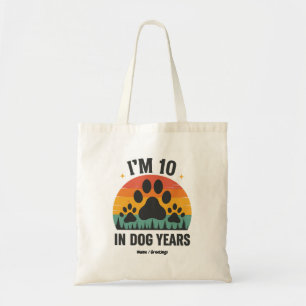 Im 10 in Hunde Jahre 80 Jahre alte Männer Sonntag Tragetasche