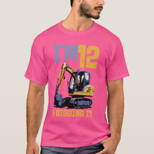 Im 12 und graben es Grabbagger-Kindergeburtstag T-Shirt