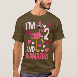 Im 2 und flammenden Flamingo Geschenke T-Shirt