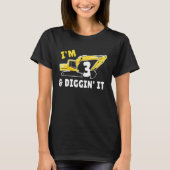I'm 3 And Digging It 3nd Birthday Party Constructi T-Shirt (Vorderseite)