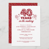 Im 40. Hochzeitstag Einladung (Vorne/Hinten)