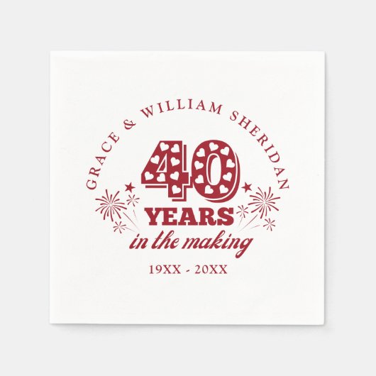 Im 40. Hochzeitstag Serviette (Vorderseite)