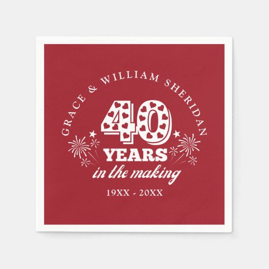 Im 40. Hochzeitstag Serviette (Vorderseite)