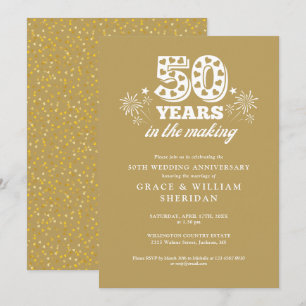 Im 50. Hochzeitstag des Goldenen Goldes Einladung