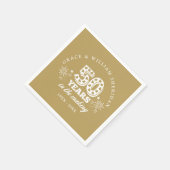 Im 50. Hochzeitstag des Goldenen Goldes Serviette (Ecke)