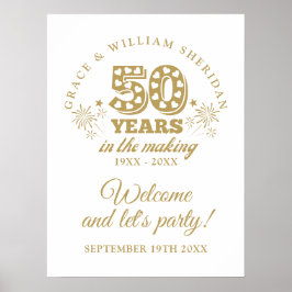 Im 50-jährigen Jubiläum Begrüßungszeichen Poster