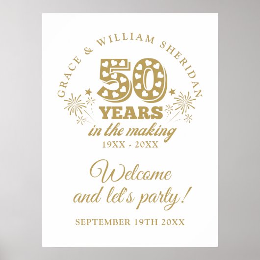 Im 50-jährigen Jubiläum Begrüßungszeichen Poster (Vorne)
