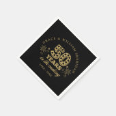 Im 50. Jubiläum Schwarz und Gold Serviette (Ecke)