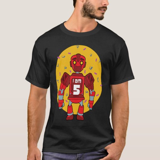 Im 5 Geburtstag Themed Robot T-Shirt (Vorderseite)