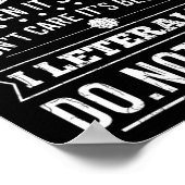 Im 60 I Literally Dont Care Funny 60th Birthday Poster (Ecke)