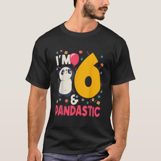 I'M 6 Pandastic Panda Py Celebration 6Th T-Shirt (Vorderseite)