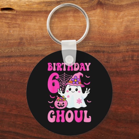I'm 6 Years Old Girls Cute Ghost It's My 6th Birth Schlüsselanhänger (Vorderseite)