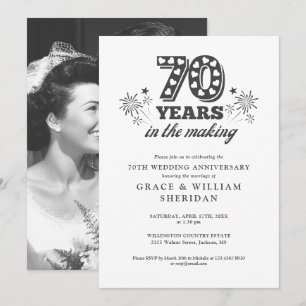 Im 70. Hochzeitstag Foto Einladung